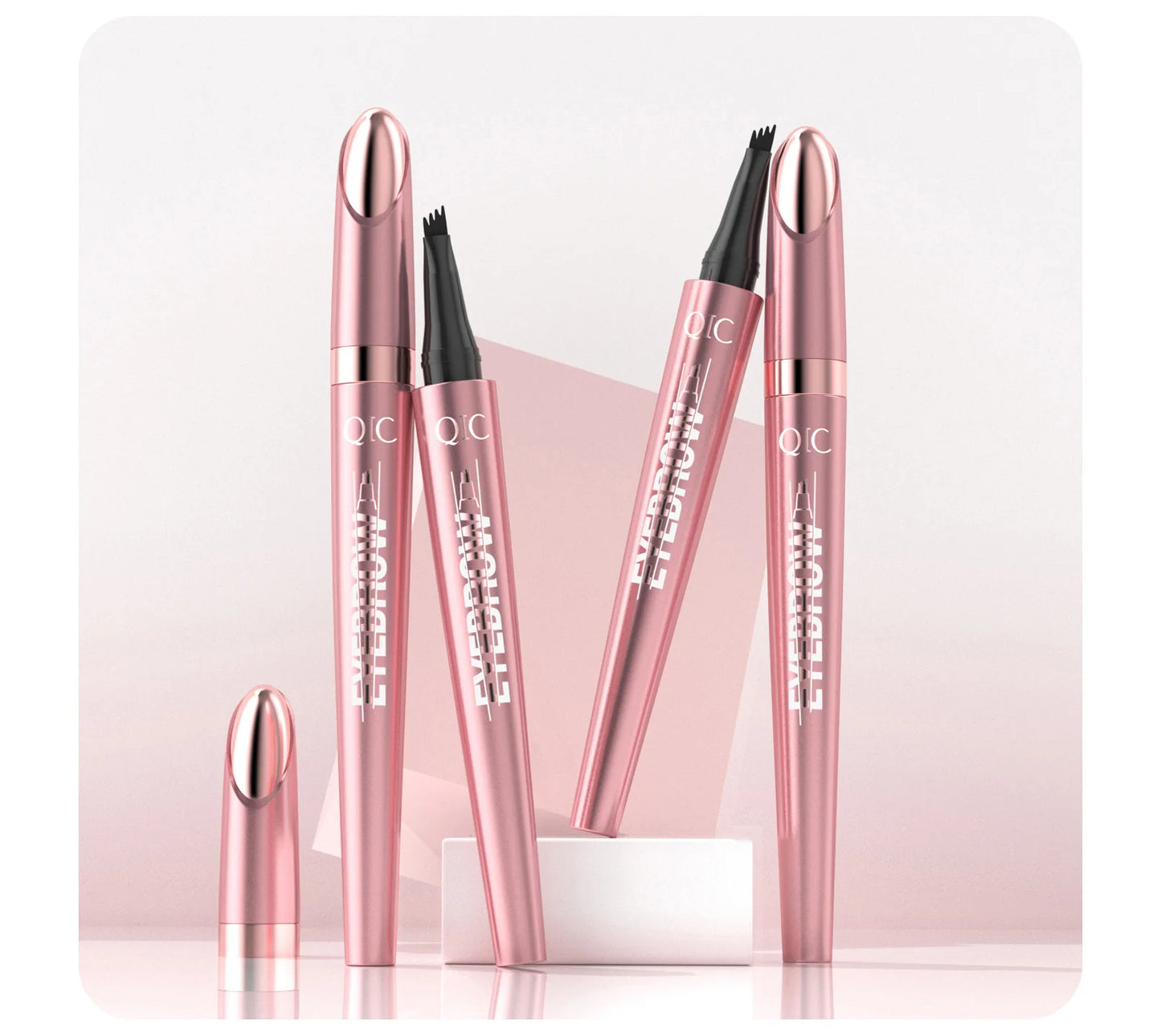 4 Fork Tip Eyebrow Pencil 3D Microblading Waterproof Dark Brown Natural Colour Fine Stroke Magic Eyebrow Pencil 2026 New Ladies