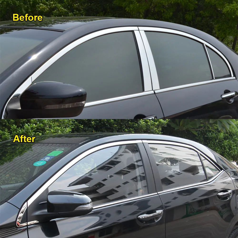 Matte Black 3/5/7/10 cm Vinyl Wrap Stripes Chrome Delete Tape Window Trim Film Stickers For Car Body Decoration