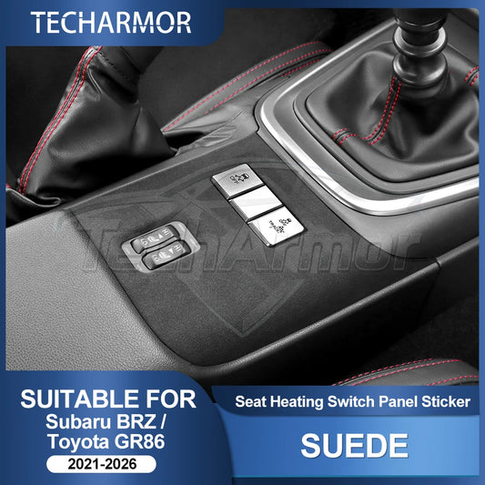 Suede Seat Heater Button Cover for Subaru BRZ & Toyota GR86 2021-2025