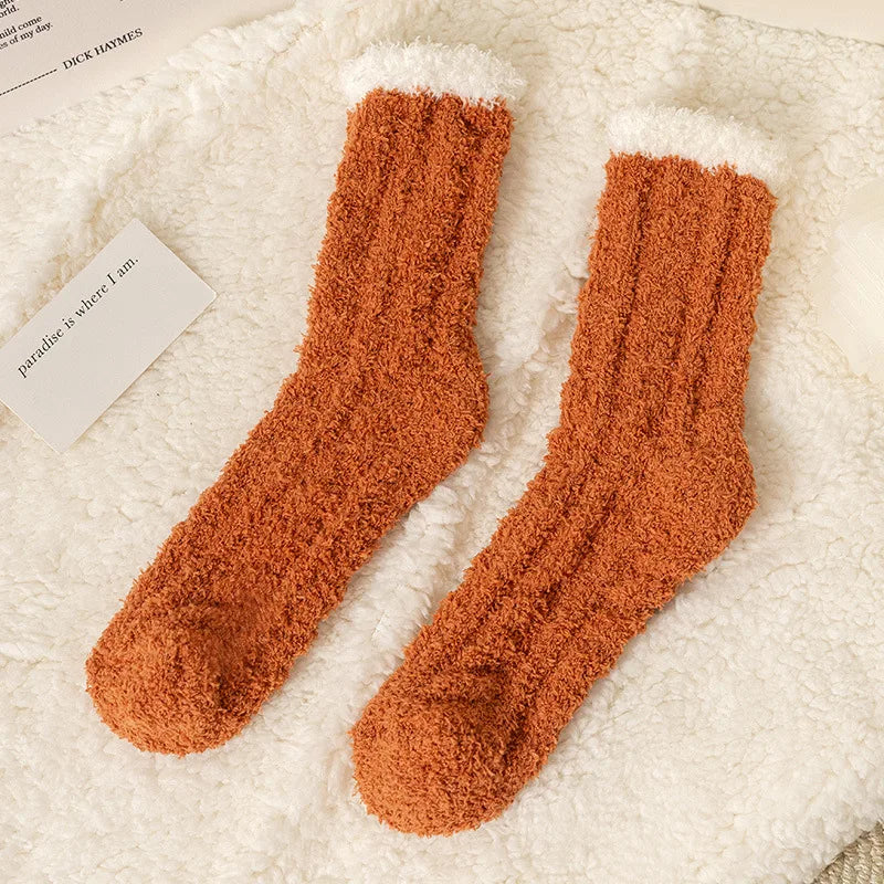 Women's Cat Paw Coral Velvet Socks