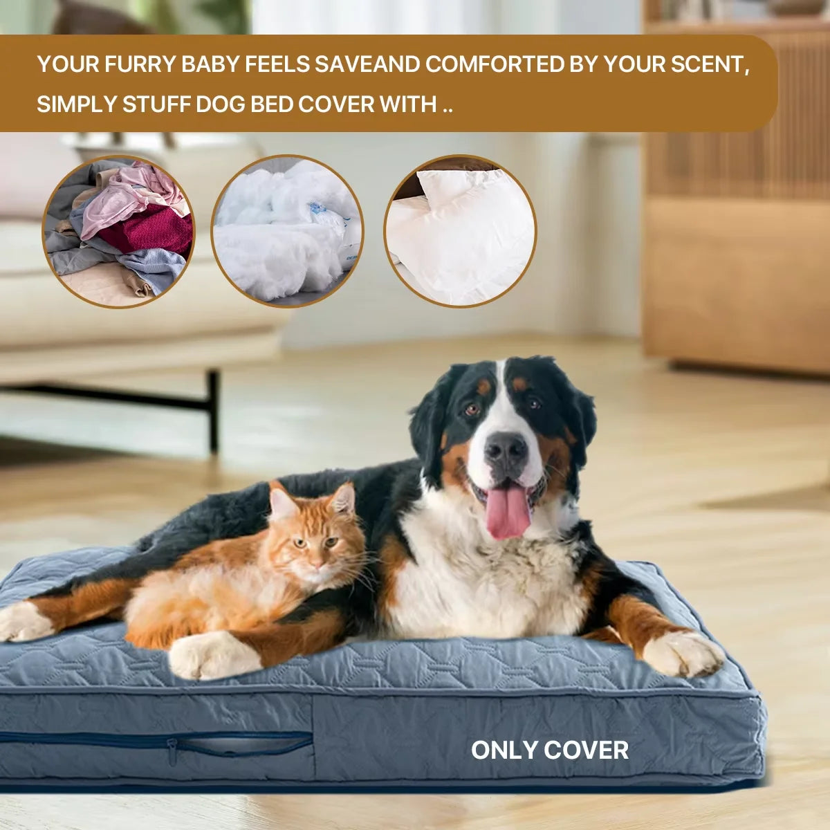 Brushed Dog Bed Cover - Waterproof Crate Pad Protector – photo 2