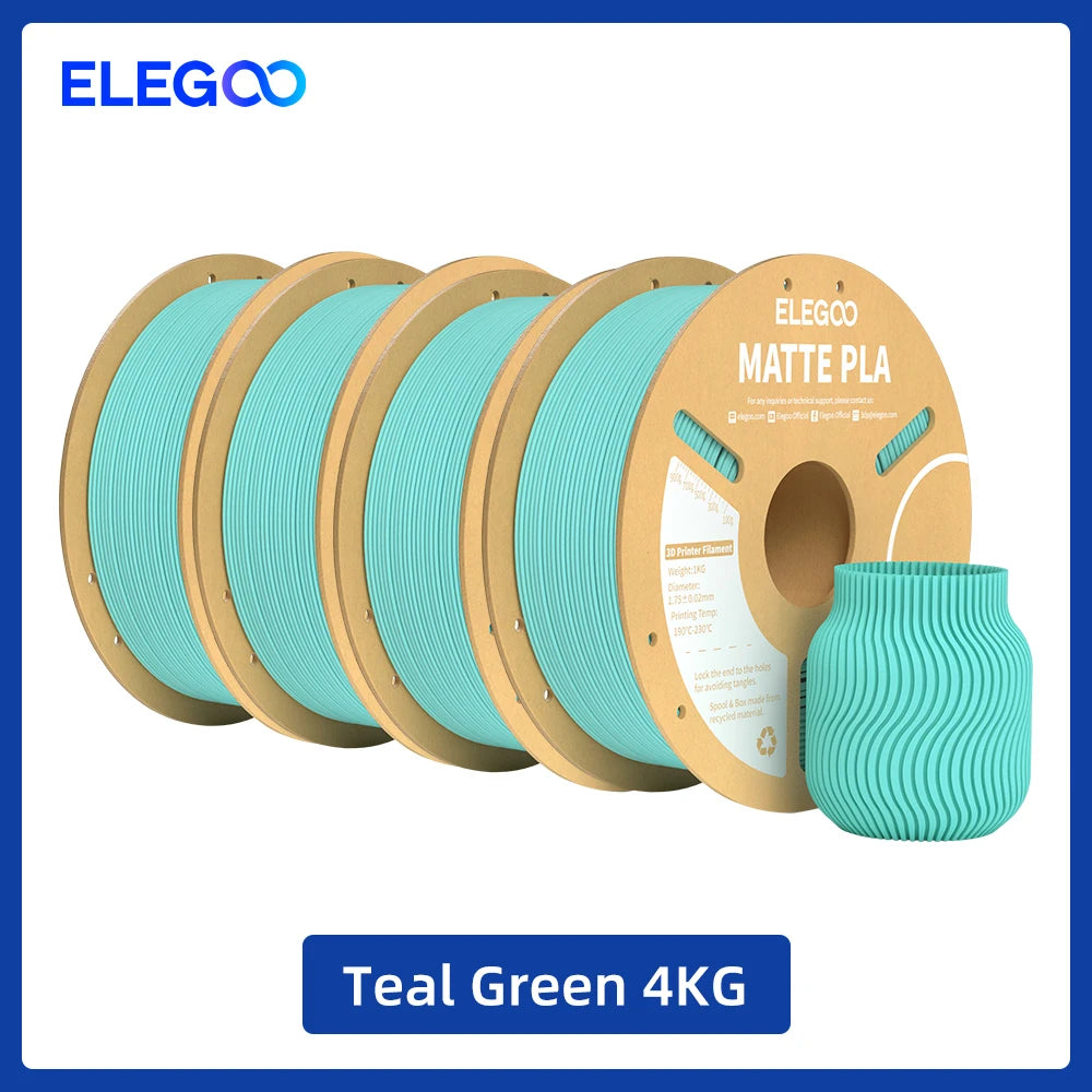 ELEGOO Matte PLA Filament 1KG,1.75mm FDM 3D Printer Filament Dimensional Accuracy +/- 0.02mm, 1kg Carboard Spool (2.2lbs)