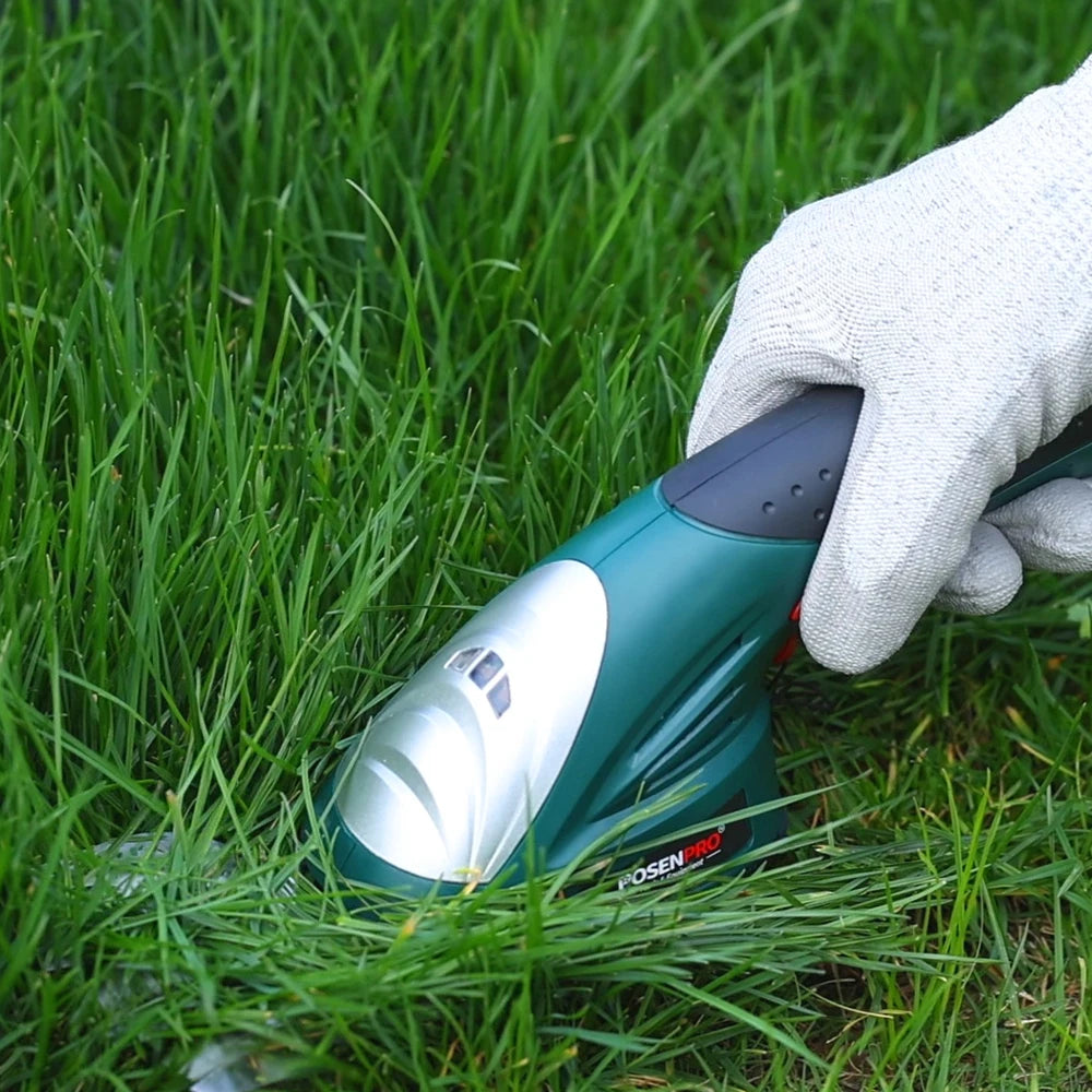 POSENPRO Cordless 2-in-1 Hedge & Grass Trimmer – 7.2V Handheld Shrub Shear for Garden