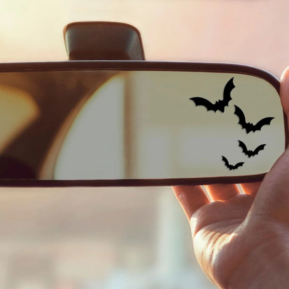 Spooky Bats for Car Sticker Decoration Nterior Rearview Mirror Halloween Stickers Waterproof Interior Accessories Vinyl Decals
