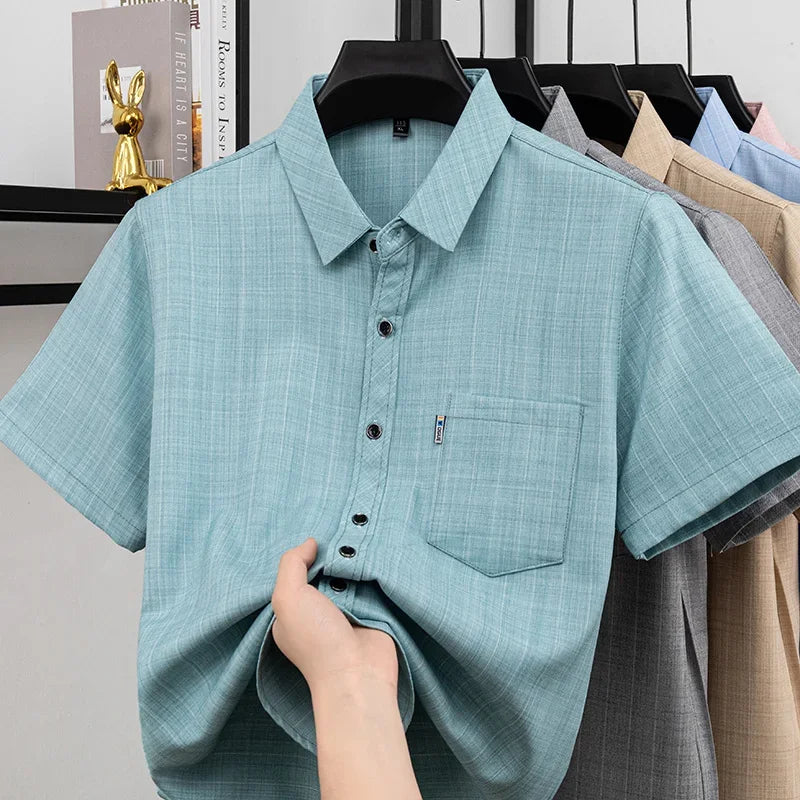 Men's Casual Short-Sleeve Shirt - Soft Wrinkle-Resistant, Travel