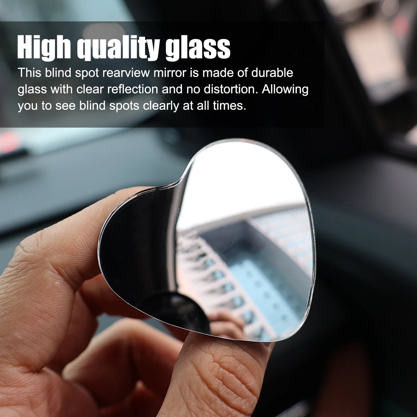 New Adjustable Heart Shaped Car Reversing Aid Rearview Convex Mirror Car Blind Spot Rearview Mirror 360 Degree 2PCS/SET