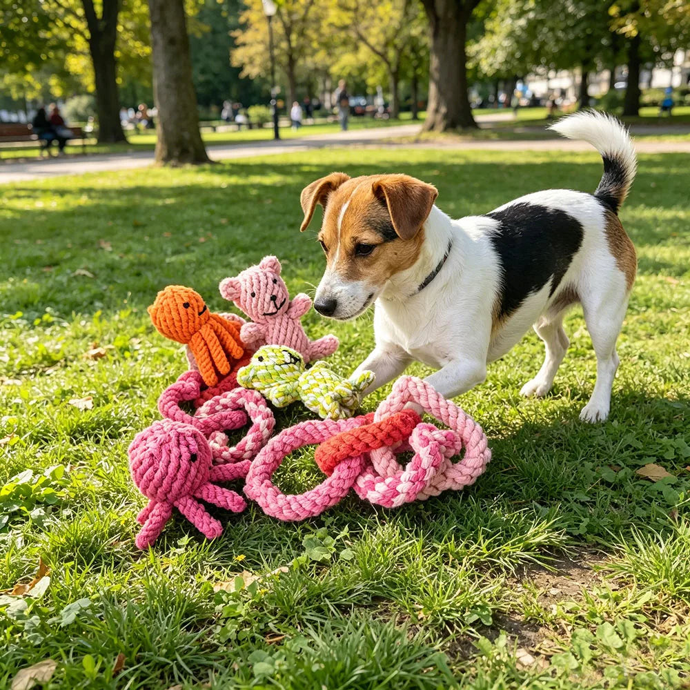 Teddy Bear & Octopus Puppy Rope Toy - Knotted Tug Chew – photo 2