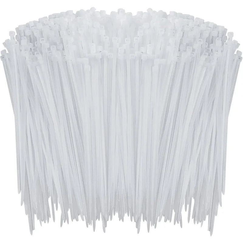 Nylon Cable Ties – Wire Bundling, Pipe Fixing, Self-Locking, Tighter When Pulled, Thickened Buckle