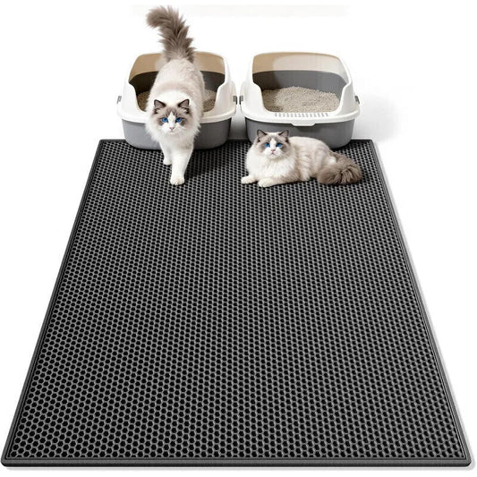 Honeycomb Cat Litter Mat - EVA Pad, Traps Scatter & Urine