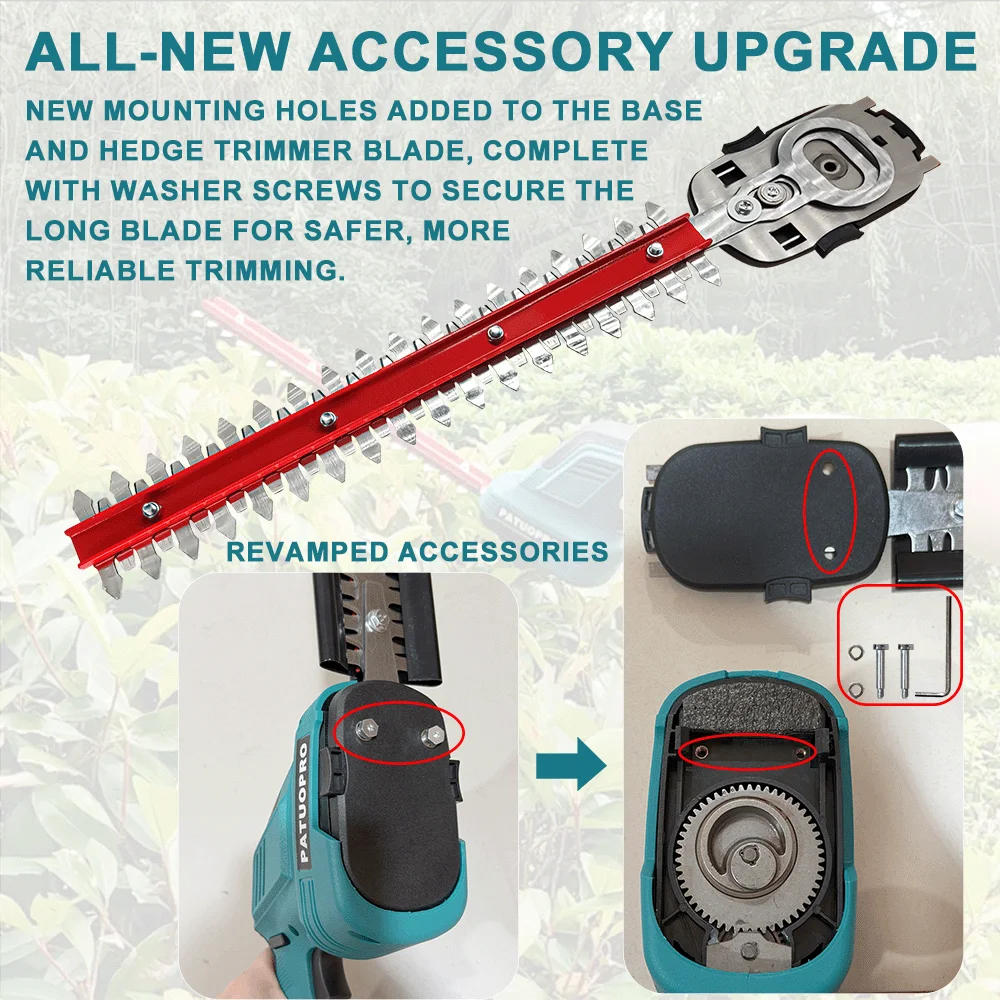 2-in-1 Cordless Hedge Trimmer & Pruning Shears – Compatible with Makita 21V Battery (Battery Not Included)