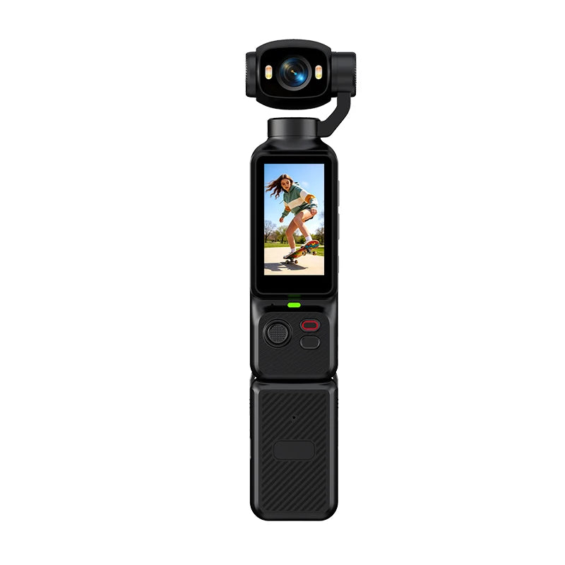 4K Handheld Gimbal Camera — 180° Rotating Lens with Fill Light