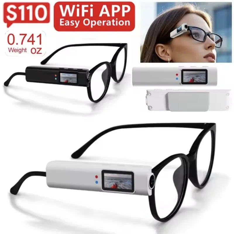 2.7K Glasses Camera — WiFi Wearable POV Recorder for Driving