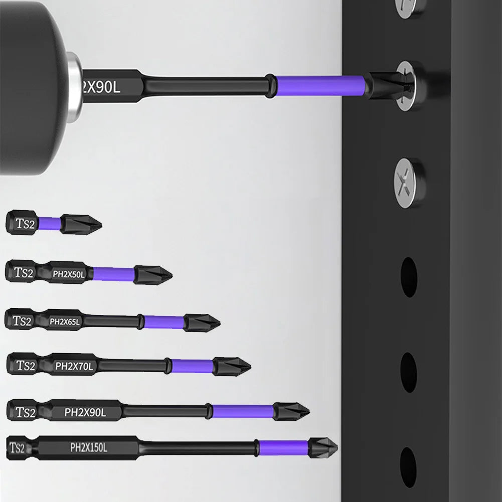 PH2 Impact Driver Bit Set 5-60PCS – Magnetic Cross Screwdriver Alloy Steel Non-Slip Drill Bits
