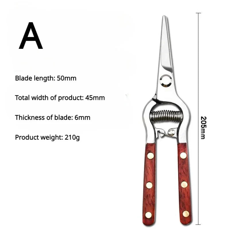 Professional Pruning Shears - All-Purpose Garden Scissors for Thick Branches, Fruit Trees & Floral Trimming