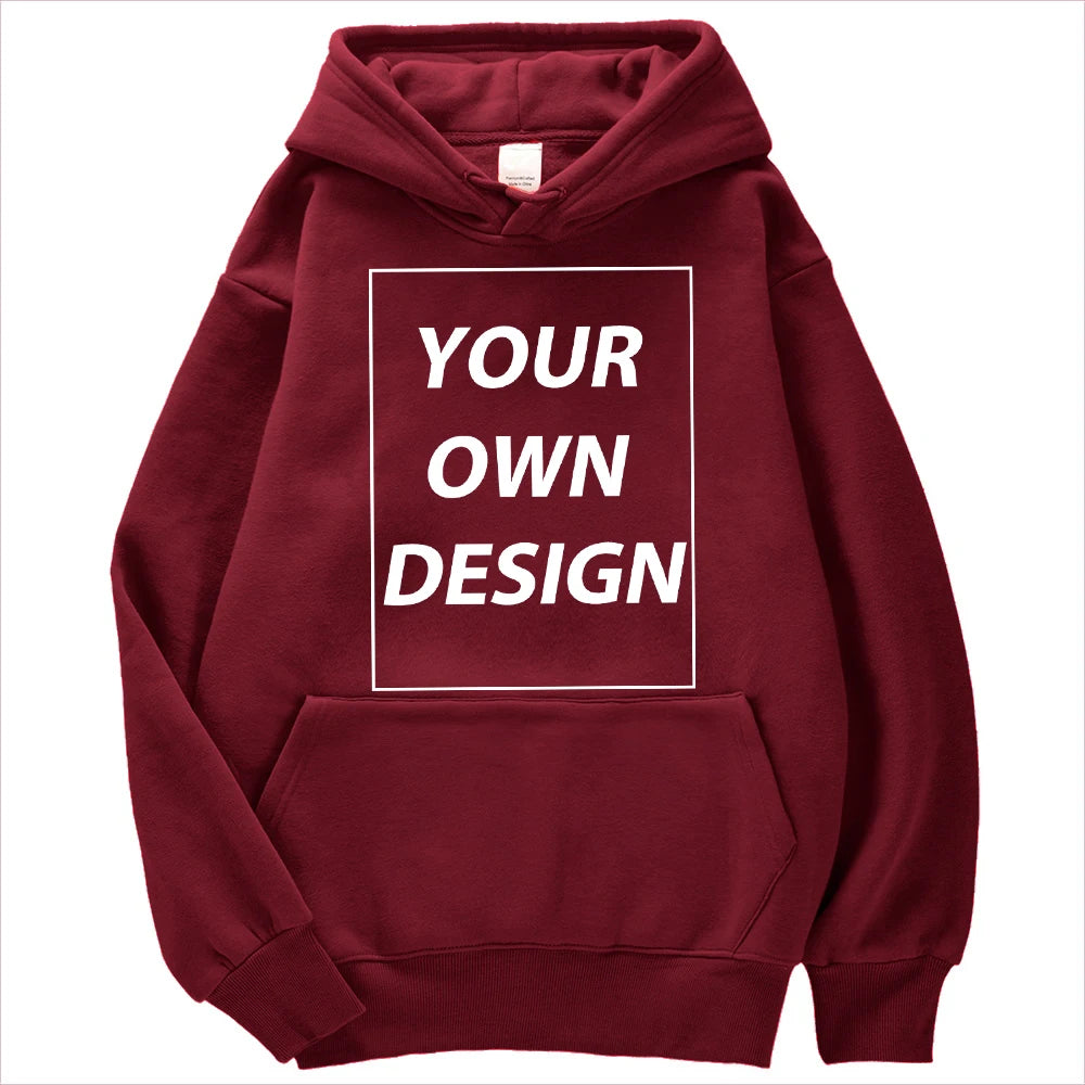 Custom Print Pullover Hoodie, Personalized Sweatshirt
