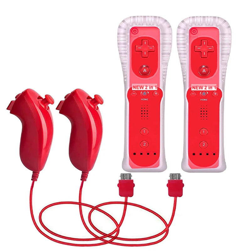 1 Set/2 Set Remote Controller with Nunchuck Controller for Wii Games Control for Wii Console Wireless Gamepad with Motion Plus