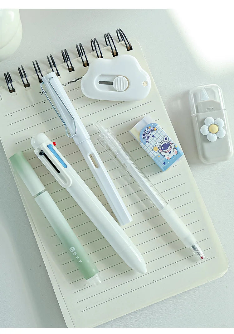 7-Pcs Stationery Set High-Quality Student Graduation Gift Neutral Pen Learning Companion Stationery Pack for Achievers， office
