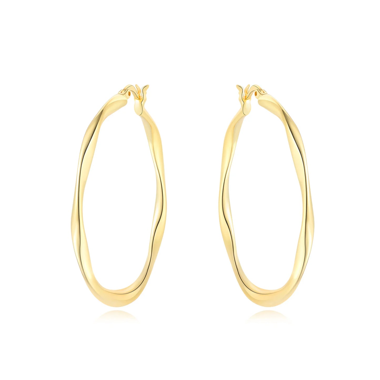 Original 2026 S925 Sterling Silver Zircon 18K Gold Lining Vintage Hoop Earrings for Women Birthday Party Wedding Gift Jewellery