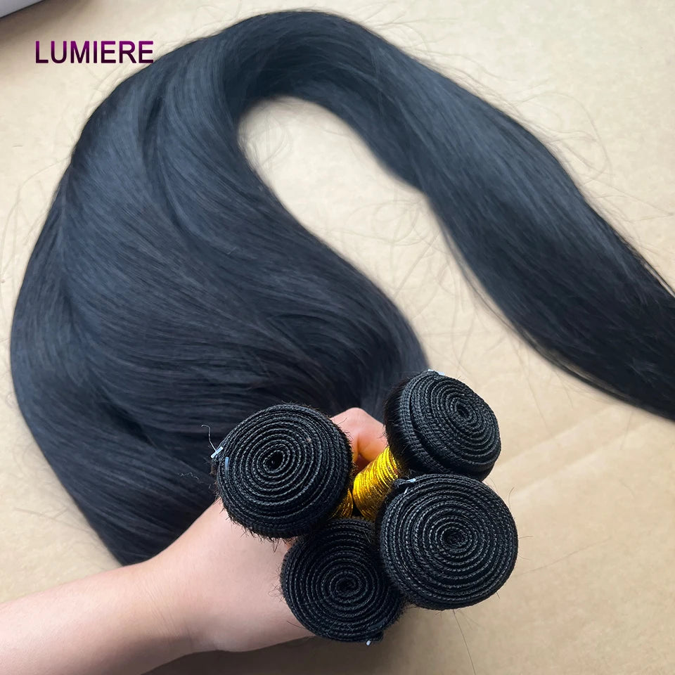 32 Inch 18A Bone Straight Human Hair Bundles 3/4 Bundles Hair 100% Raw Human Hair Bundles Deal Brazilian Virgin Hair Extensions