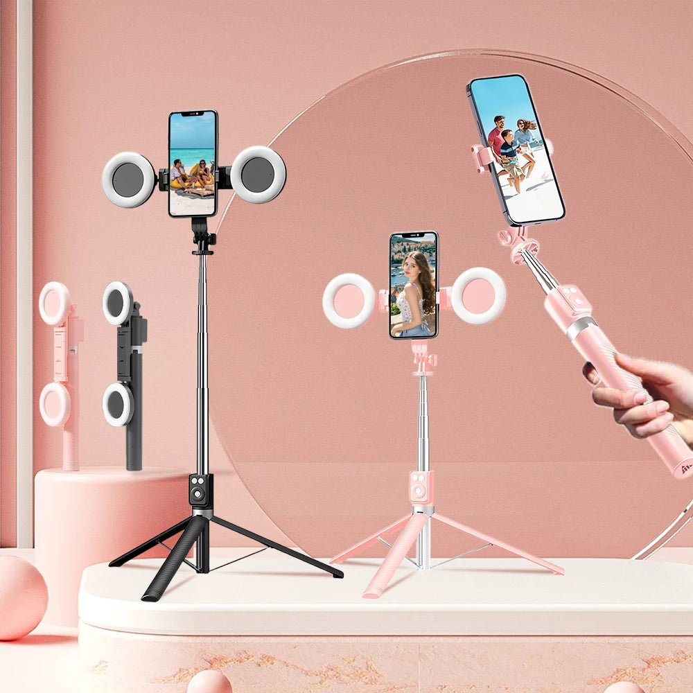 Multi-functional Selfie Stick Magnetic Mobile Phone Holder Live Broadcast Portable Anti-shake Handheld