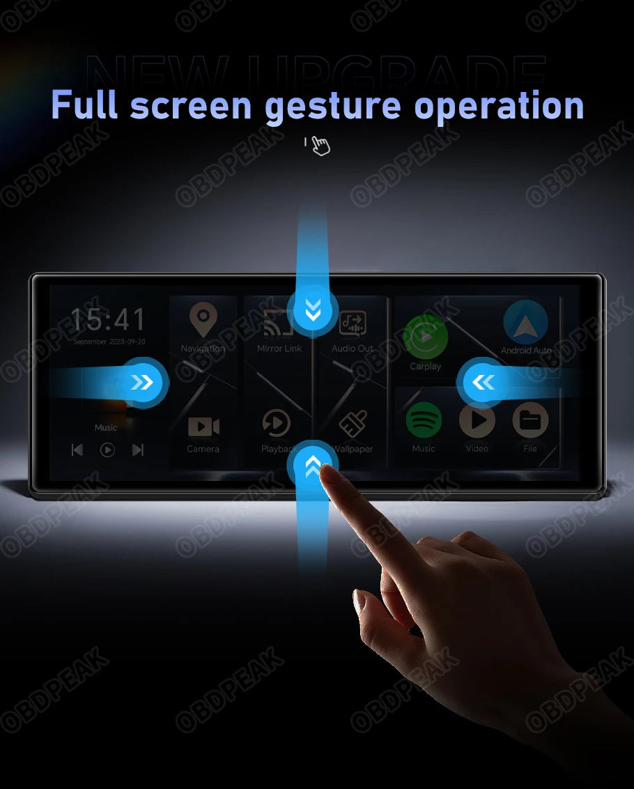 K60 Pro 11.3" 4G+64G WIFI Android 14 AI Screen GPS Navigation Carplay Android AUTO 1080P Dash Cam RearView Mirror Video Recorder