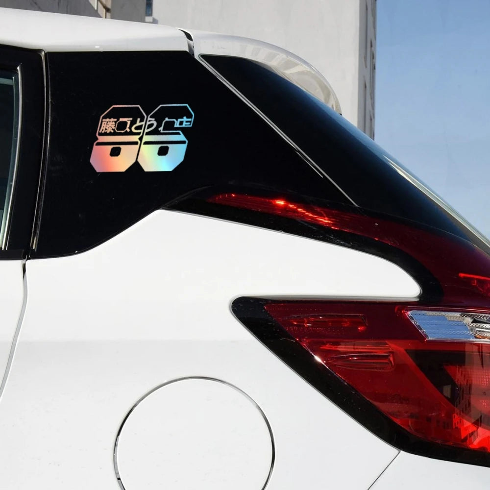 Car Stickers AE86 Initial D Racing Drift Reflective Decals For Toyota Corolla Cross Windshield Fuel Tank Cap Bumper Trunk