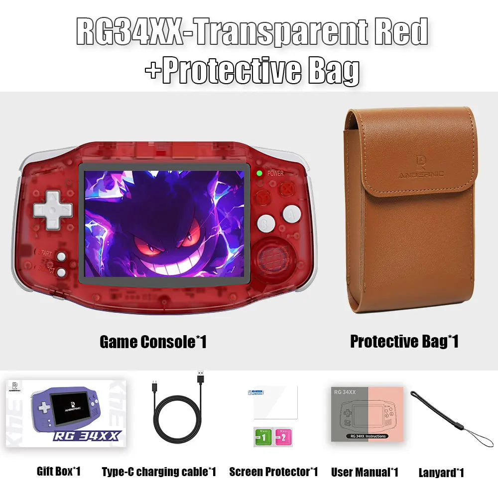 Anbernic RG34XX 64Bit Retro Handheld Game Player 3.4-inch IPS Screen HD-Support TV Portable Game Console 3500mAh streaming Gift