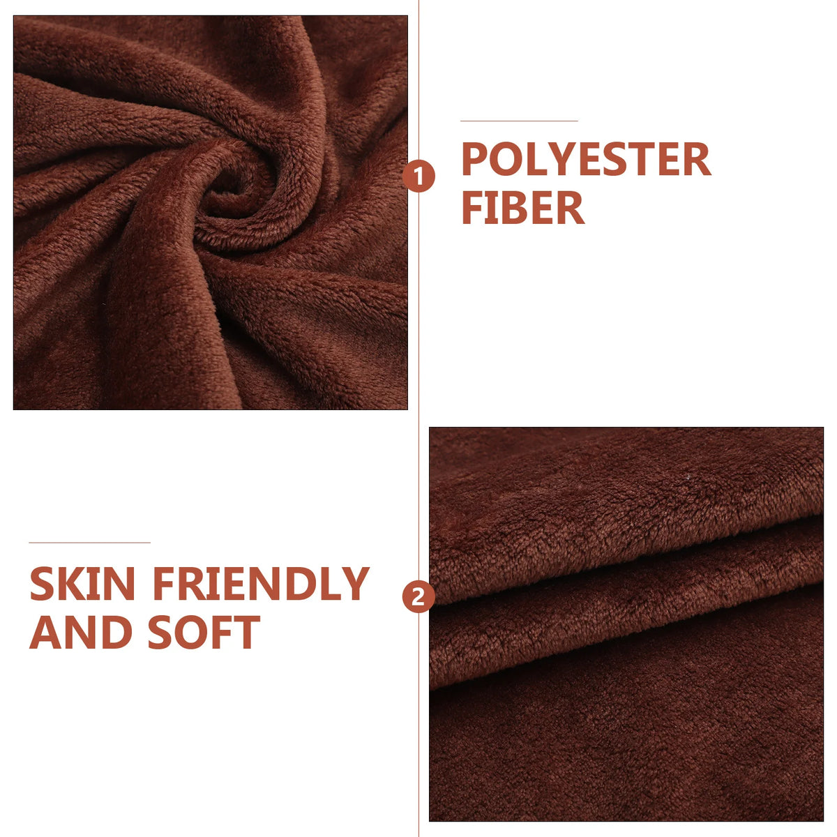 Coffee Color Flannel Fleece Pet Blanket - Lightweight Solid Bedding - photo 5