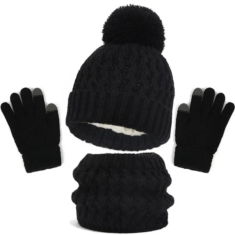 Kids Knit Beanie, Scarf & Gloves - 3 Piece Winter Set - photo 15