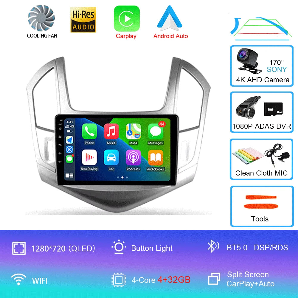 Android 16 For Chevrolet Cruze J300 J308 2012 - 2015 Multimedia Video Player Navigation Stereo GPS No 2DIN 2 Din DVD