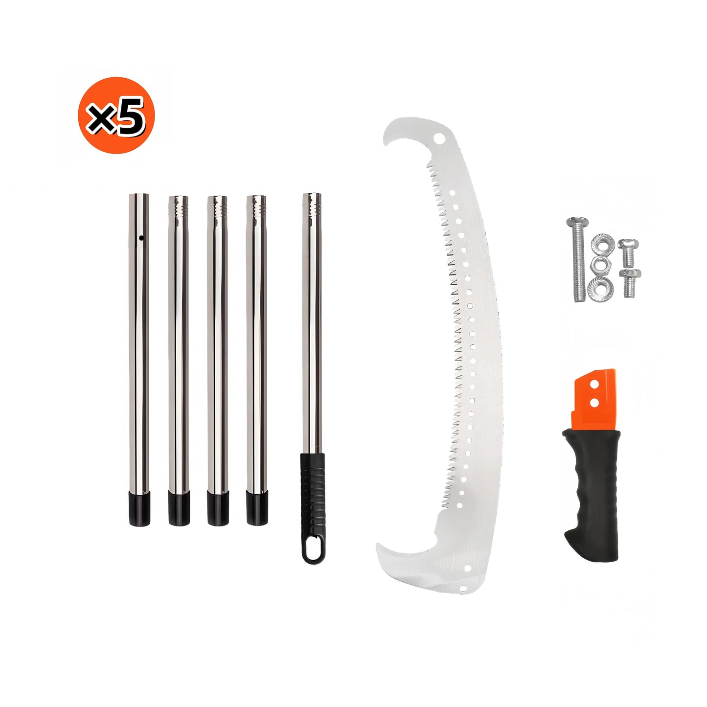 Telescopic Double-Hook Pruning Saw – Extendable High-Reach Tree & Fruit Branch Cutter