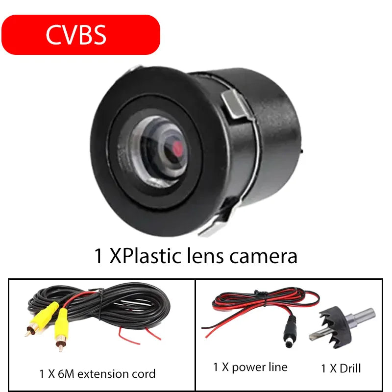 AHD 1920x1080P Fisheye Lens 18.5mm Drill Hole Camera IP67 Waterproof Full Night Vision Flush Mount Vehicle Rear View Reversing