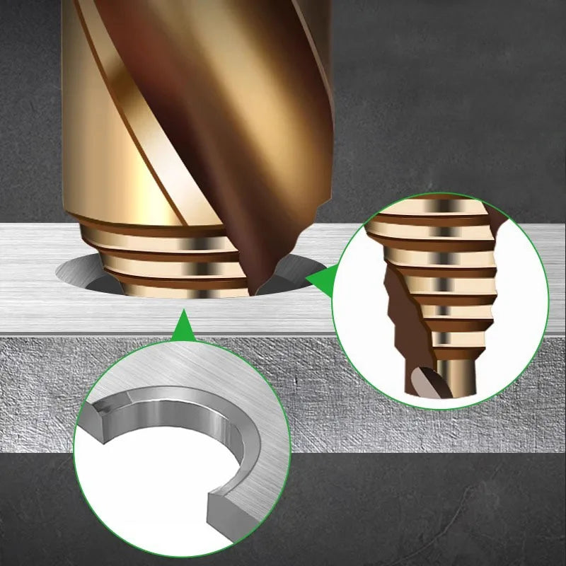 M35 Step Twist Drill, Cobalt Content Straight Shank Drill (3-13mm), For Iron, Stainless Steel, Steel Drilling