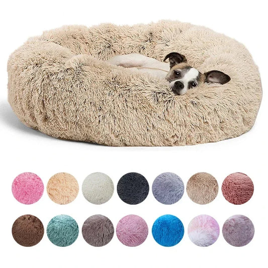 Round Plush Pet Bed — Super-Soft Washable Bed for Cats & Dogs (40–90cm)