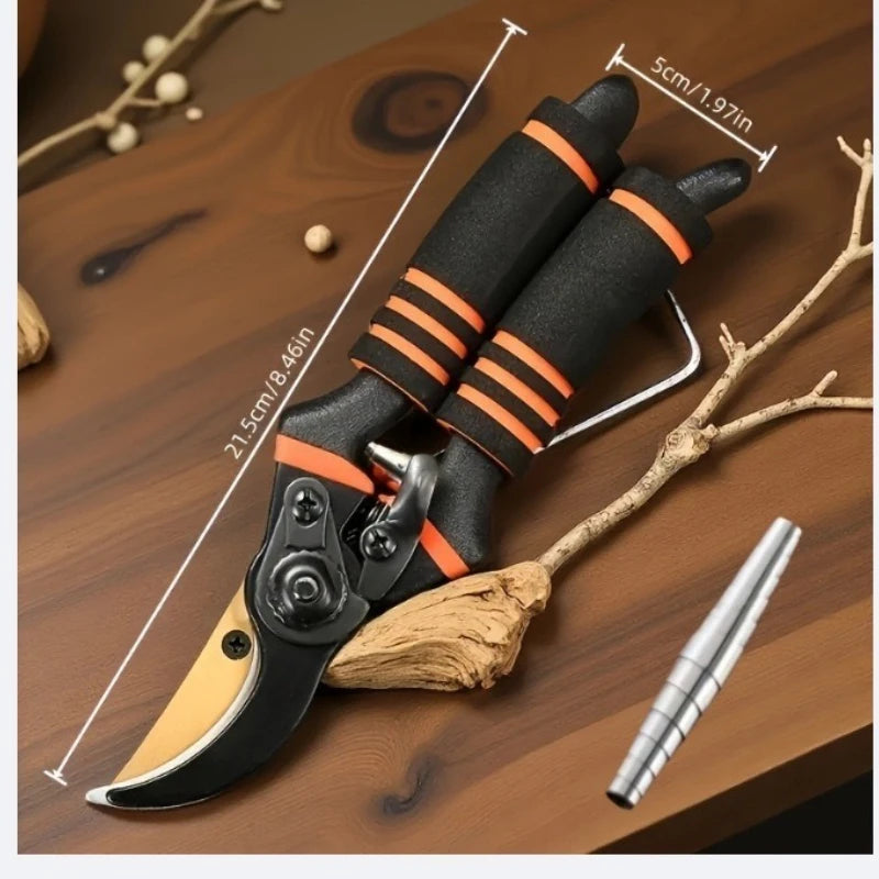 Heavy-Duty Garden Pruning Shears — Anti-Slip Bypass Hand Pruner