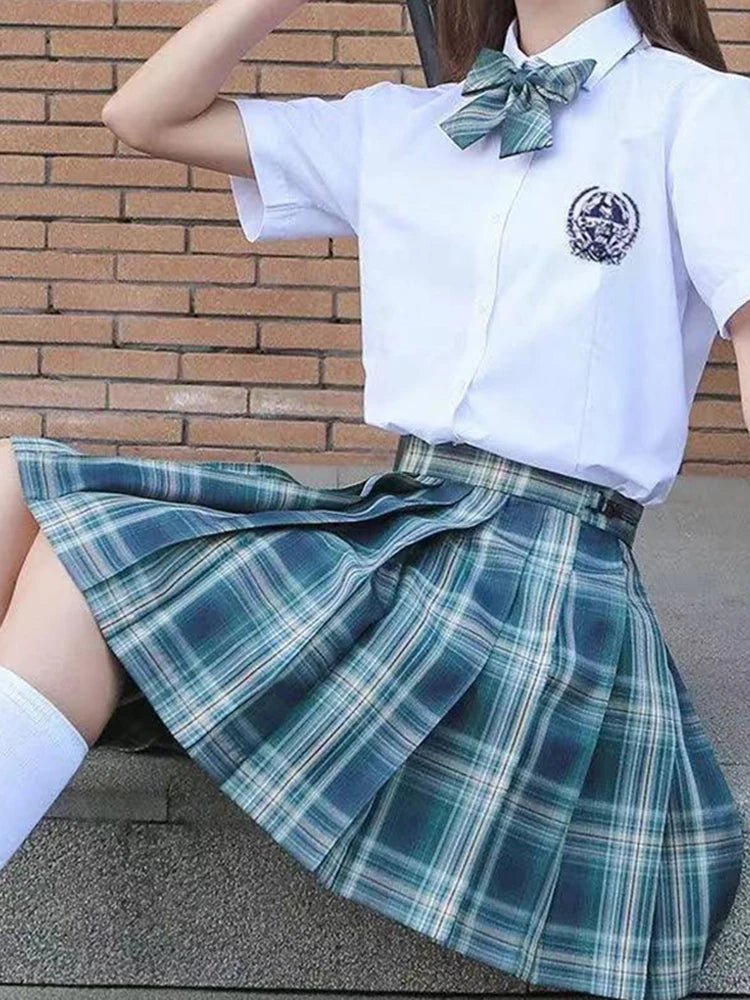 ZOKI Plaid Pleated Mini Skirt – Bow Knot High Waist Preppy Style | Harajuku Aesthetic Women's A-Line Dance Skirt | S-XXL