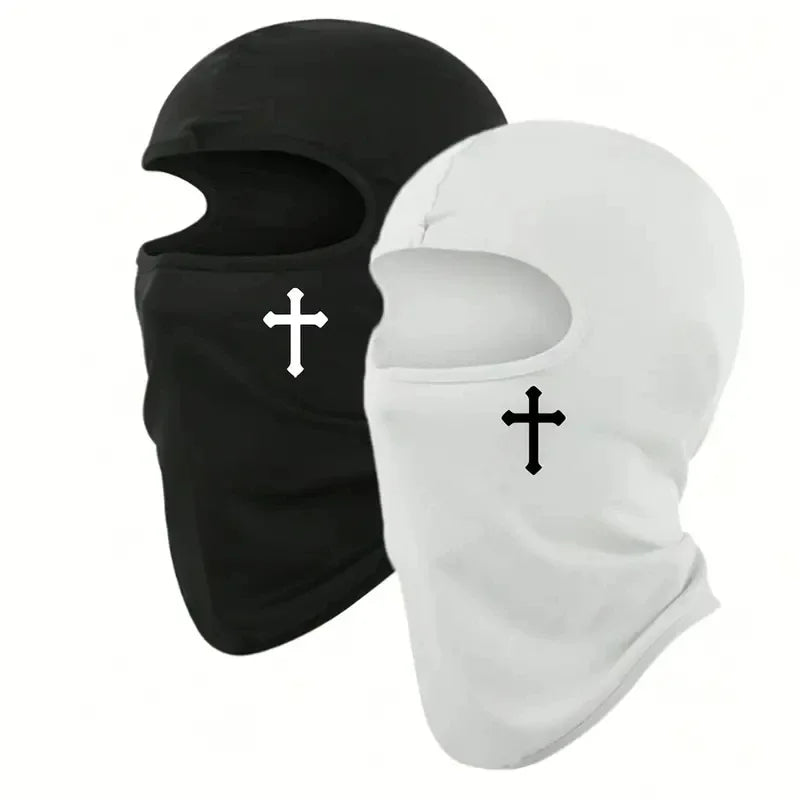 Cross Print Balaclava, Breathable Ski Mask