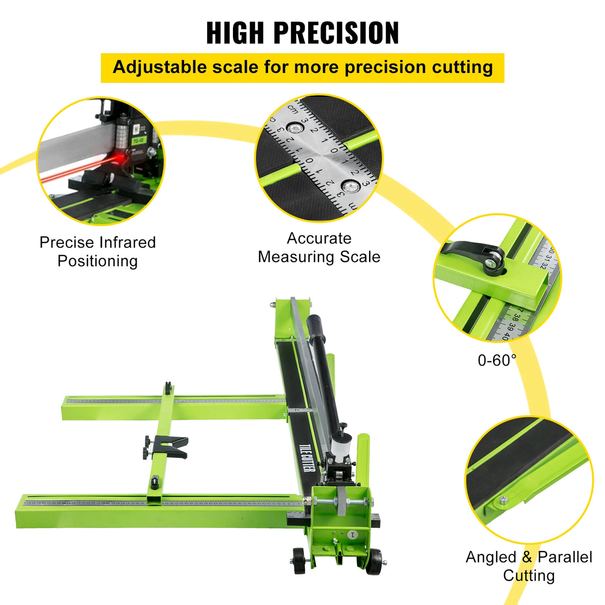 Manual Tile Cutter with Laser Guide, 31.5 to 47 Inch