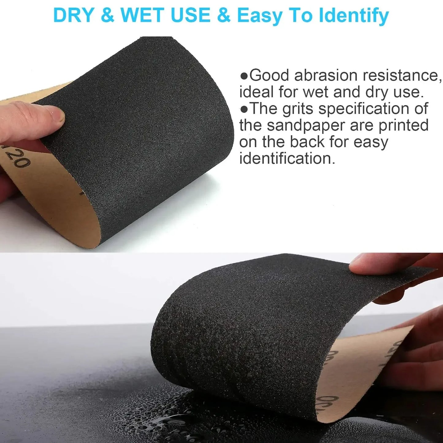 42Pcs Dry Wet Sandpaper Set, 120-3000 Grits, 9×3.6 Inch for Car Polishing, Wood Furniture Finishing & Woodworking Carving