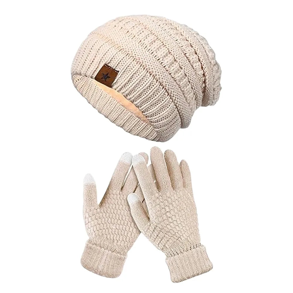 Women's Plush Beanie & Mittens Set - Warm Ear Covering Winter Hat - photo 12