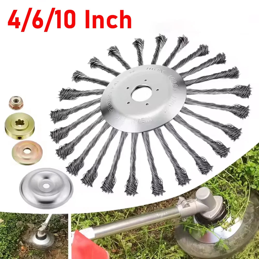Weed Brush Trimmer Head - Durable Steel Wire Cutter Tool