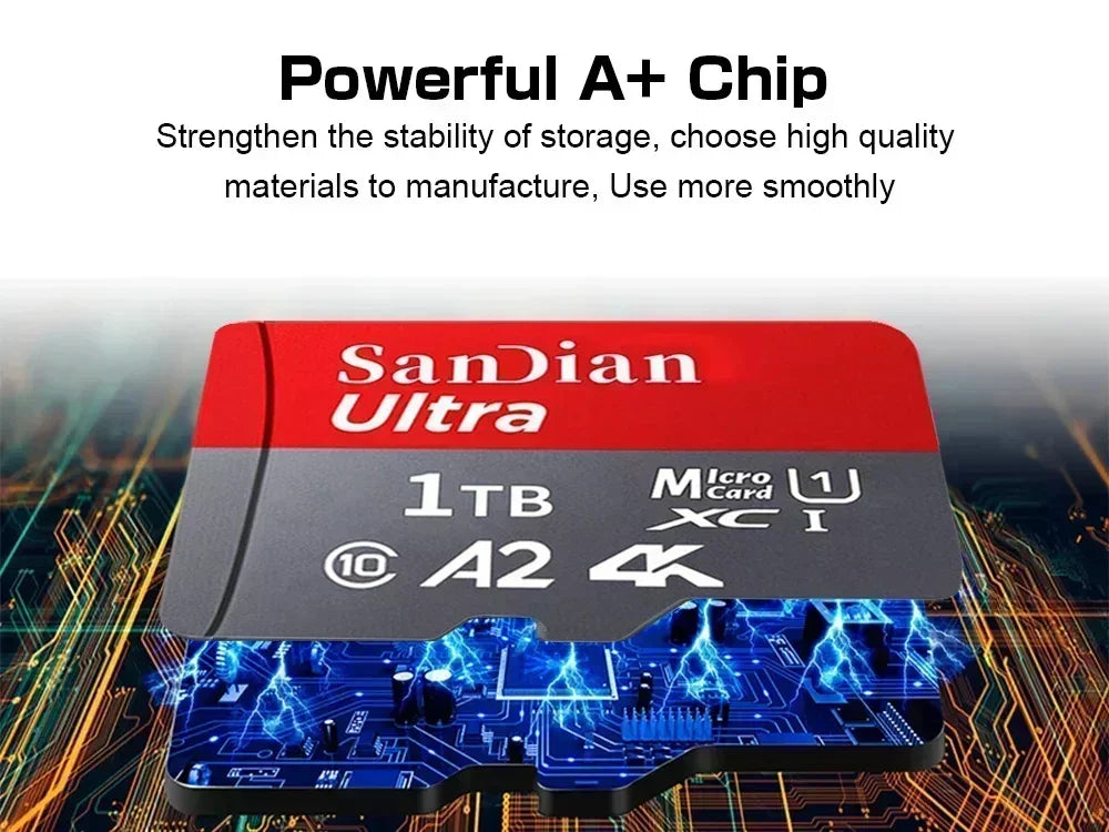 A2 U3 SD Memory Card 128GB 256GB High Speed TF Card 4K Video Recording for Tablet Surveillance Camera Shockproof Dustproof