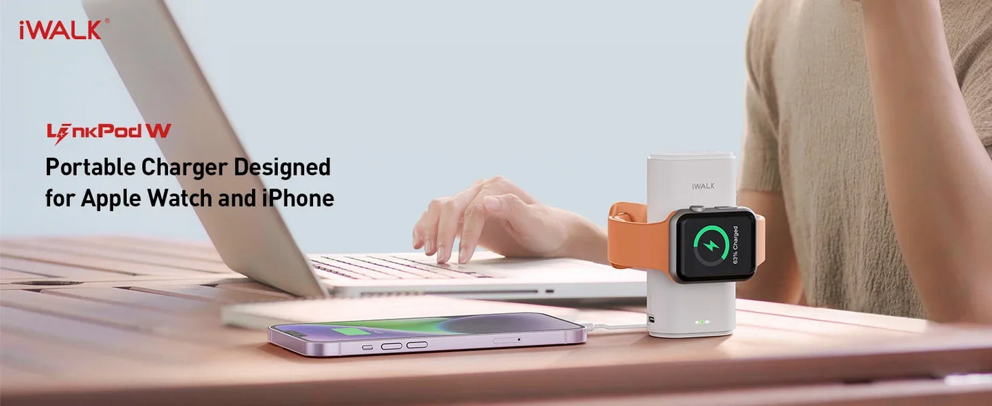 iWALK 9000mAh Magnetic Power Bank — Fast Wireless Charging with Built-in Cable