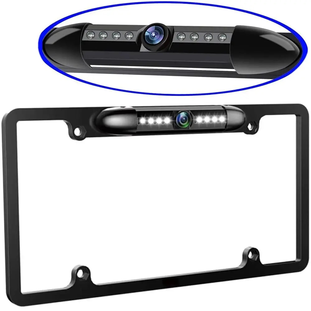 Universal License Plate Backup Camera with Night Vision & LED