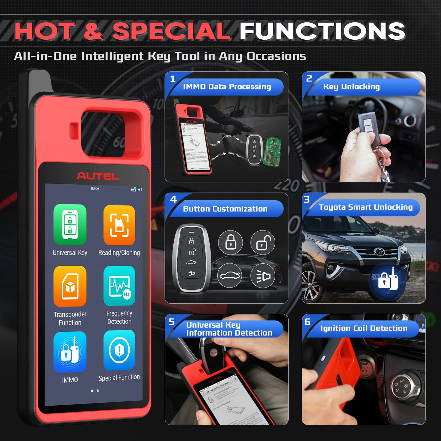 Autel MaxiIM KM100 KM100X Key Programming Tool Lifetime Free IMMO Immobilizer Key FOB Programmer OBD IMMO Key Learning PK IM508