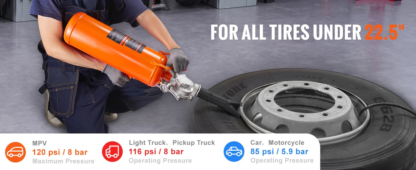 SucceBuy Tire Bead Seater 8L Air Tire Bead Blaster 120 PSI Handheld Bead Seater Upgraded Portable Tire Inflator Tool for Truck