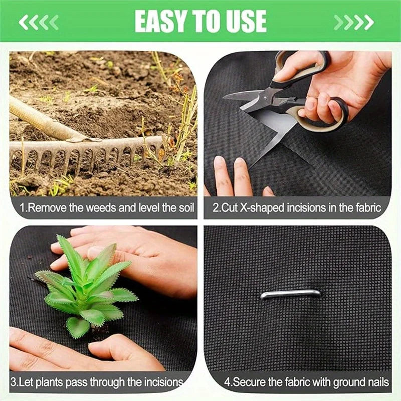 Heavy-Duty Weed Barrier Fabric for Garden & Driveways