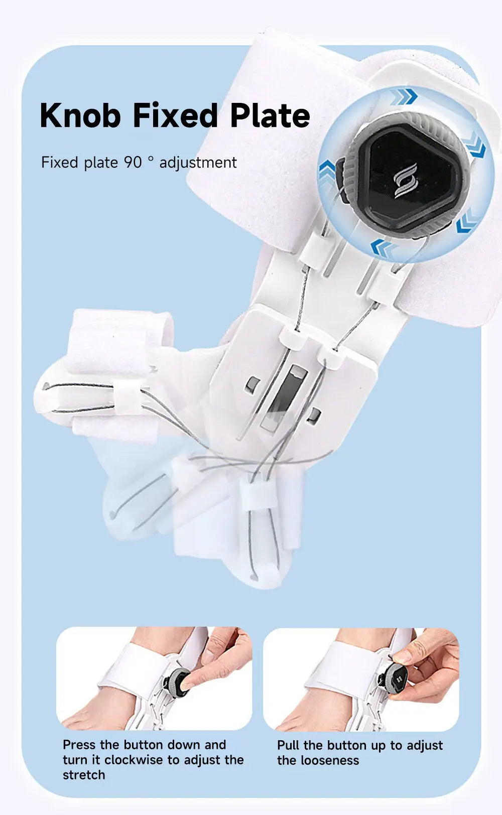 Toe Straightener Bunion Corrector Unisex Valgus Adjustable Toe Corrector Rotatable Separator Splint Braces for Left Right Foot