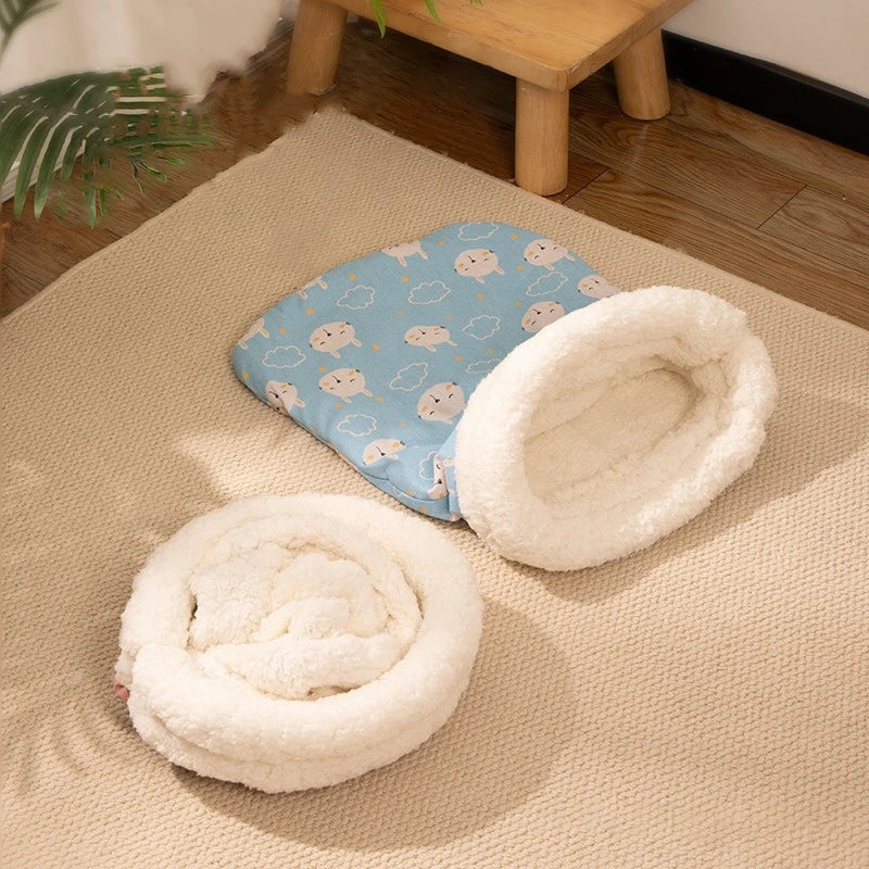 Plush Pet Sleeping Bag - Warm Burrow Nest for Kittens and Cats - photo 2