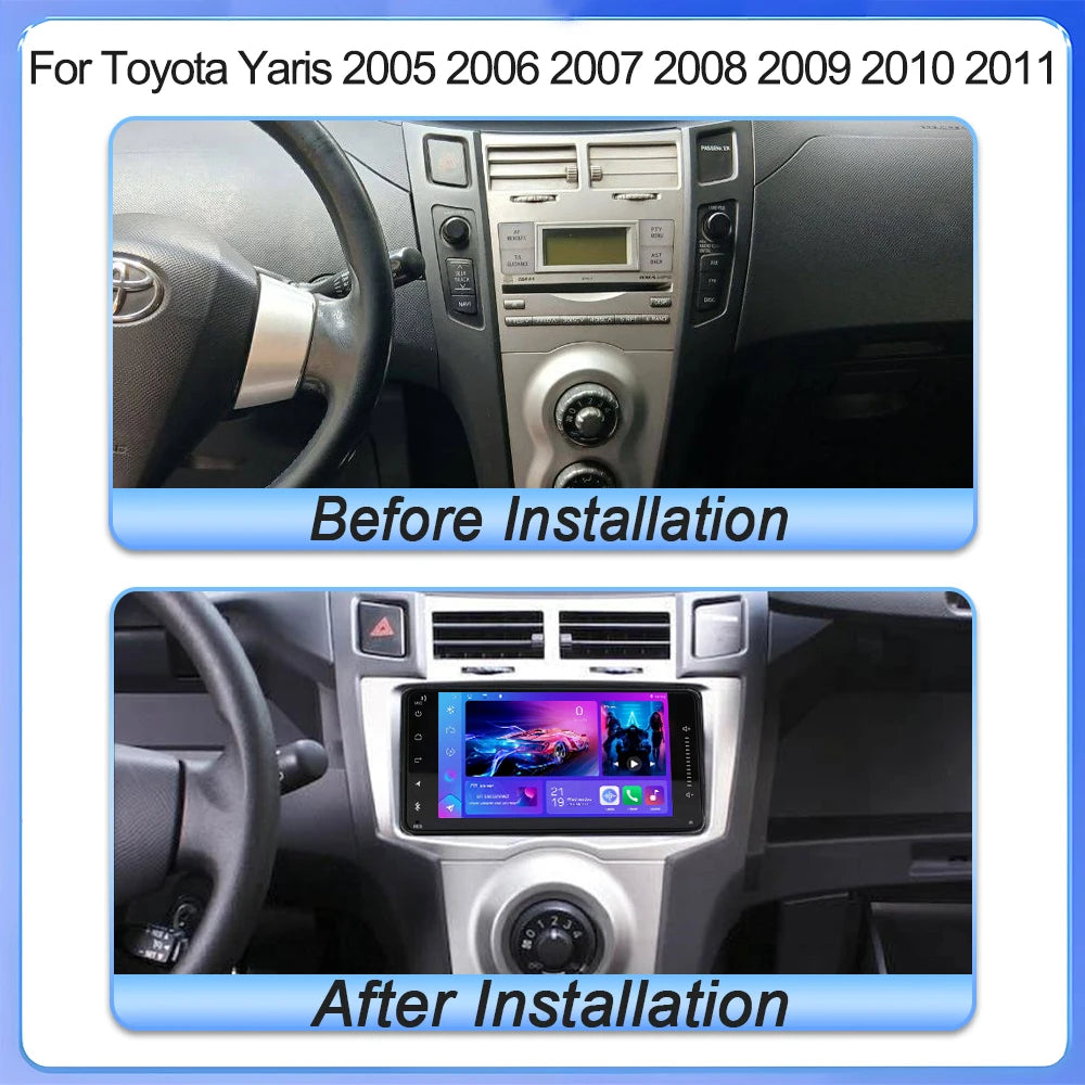 7" Android 16 Car Radio GPS Player For Toyota Yaris 2005 2006 2007 2008 2009 2010 2011 Stereo CarPlay Autoradio Video Bluetooth
